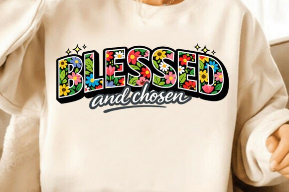 Blessed and Chosen Floral Wildflower PNG — T-Shirt Designs