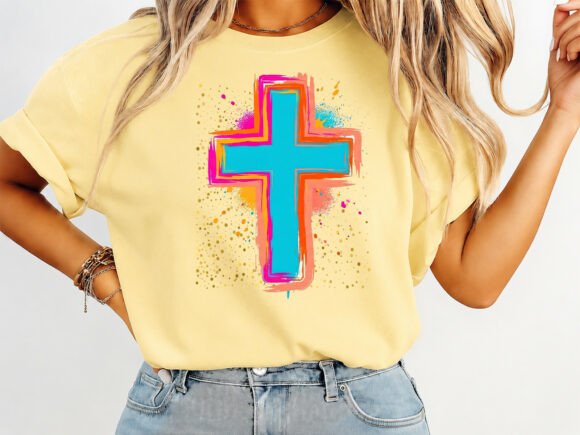 Colorful Cross T-Shirt SVG PNG Design for T-Shirt Designs