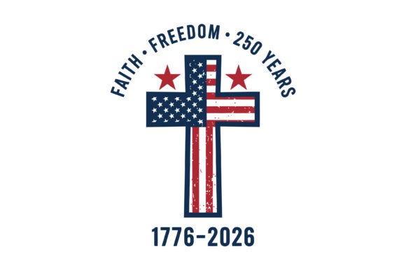 Faith Freedom 250 Years Cross T-Shirt Designs