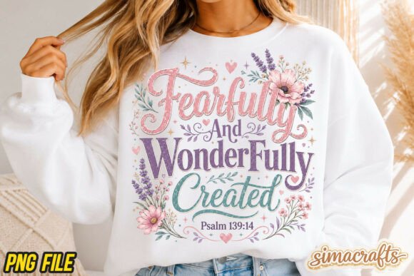 Fearfully Wonderfully Created Bible PNG for T-Shirt Designs