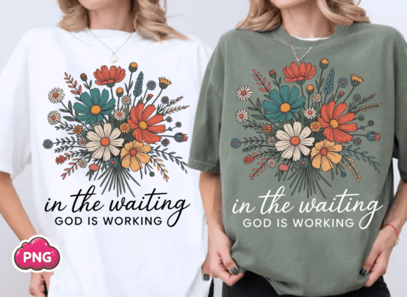 Floral in the Waiting God is Working Png