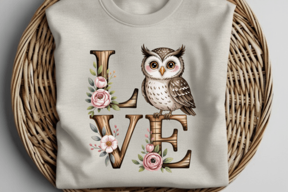 Floral Wood Bible Love Owl PNG for T-Shirt Designs
