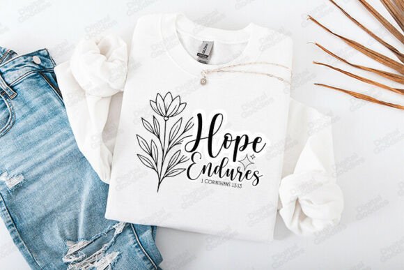 Hope Endures Bible Verse Design for T-Shirt Designs