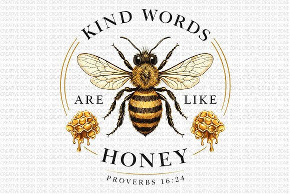 Kind Words Are Like Honey PNG for T-Shirt Designs