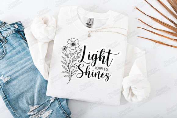 Light Shines John 1 Bible Verse Design