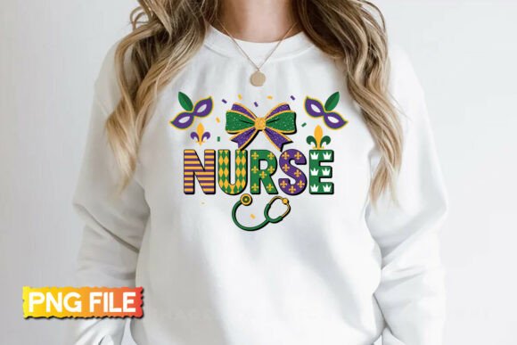 Nurse Mardi Gras Png for T-Shirt Designs