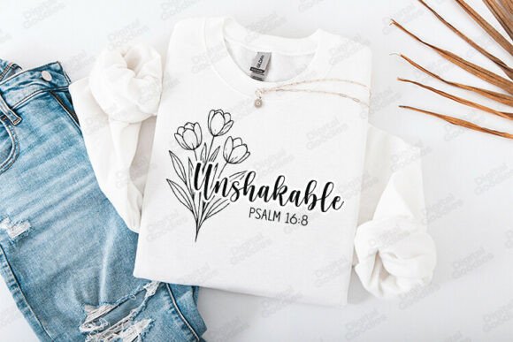 Unshakable Floral Faith Typography T-Shirt Designs